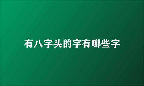 有八字头的字有哪些字
