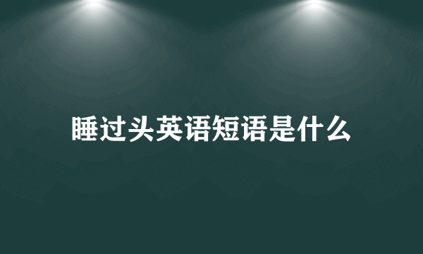 睡过头英语短语是什么