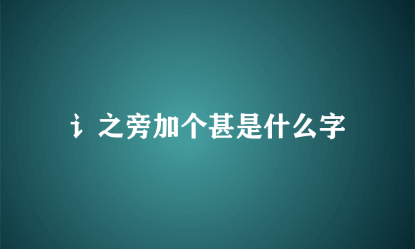 讠之旁加个甚是什么字
