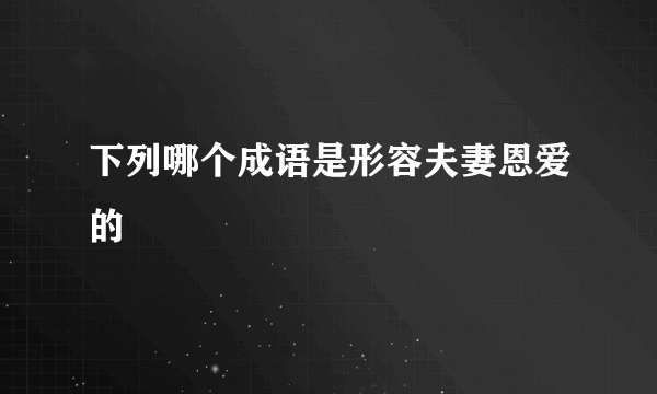 下列哪个成语是形容夫妻恩爱的