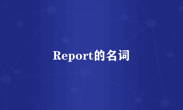 Report的名词