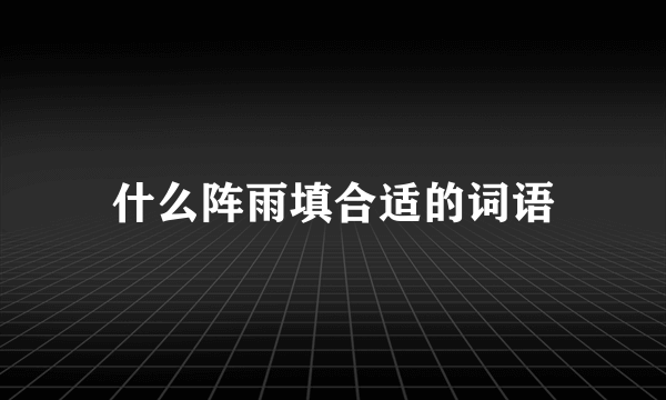 什么阵雨填合适的词语
