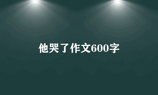 他哭了作文600字