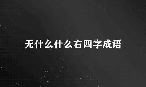 无什么什么右四字成语