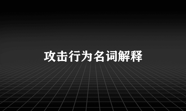 攻击行为名词解释