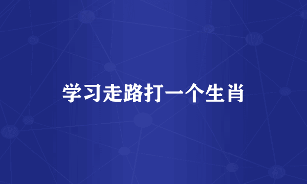 学习走路打一个生肖