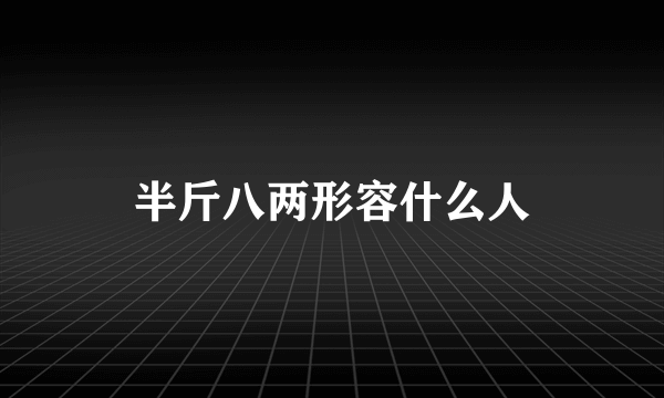 半斤八两形容什么人