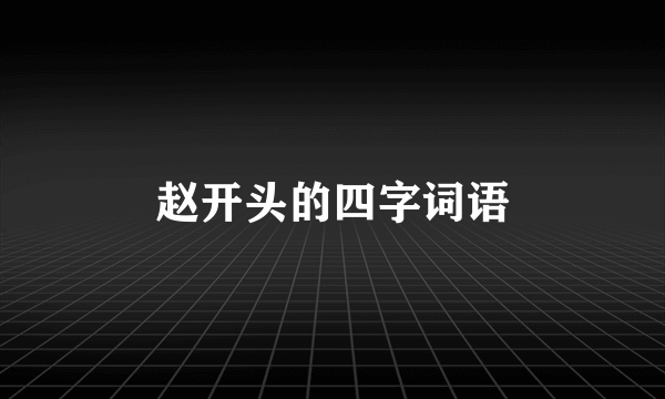 赵开头的四字词语
