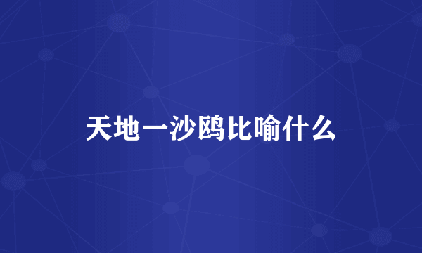 天地一沙鸥比喻什么