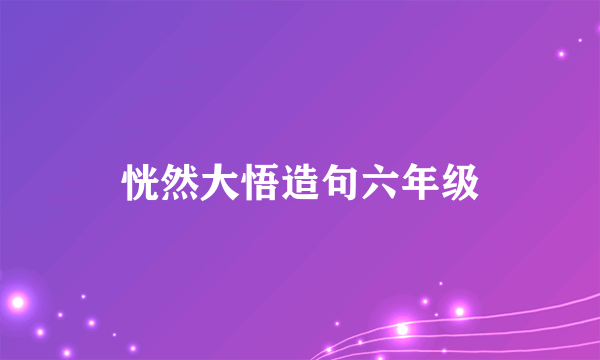 恍然大悟造句六年级