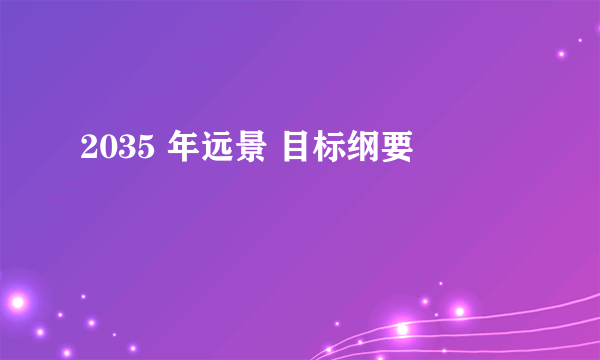 2035 年远景 目标纲要