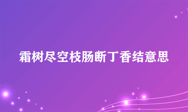 霜树尽空枝肠断丁香结意思
