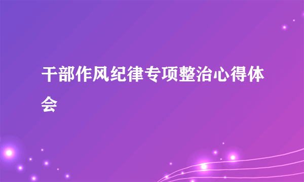 干部作风纪律专项整治心得体会