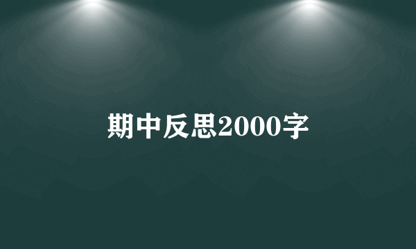 期中反思2000字