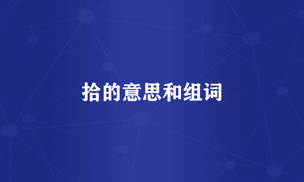 拾的意思和组词