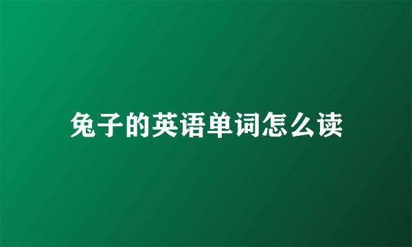 兔子的英语单词怎么读
