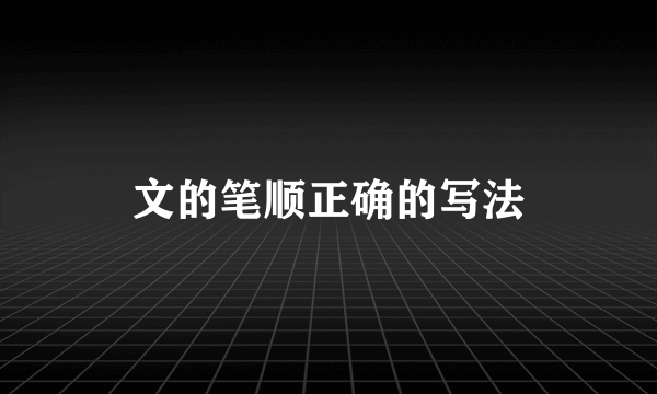 文的笔顺正确的写法