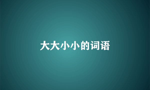 大大小小的词语