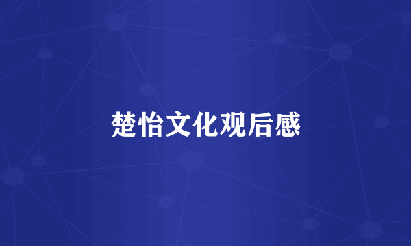 楚怡文化观后感