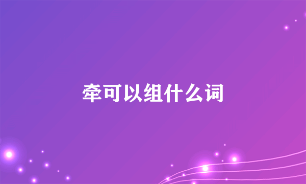 牵可以组什么词