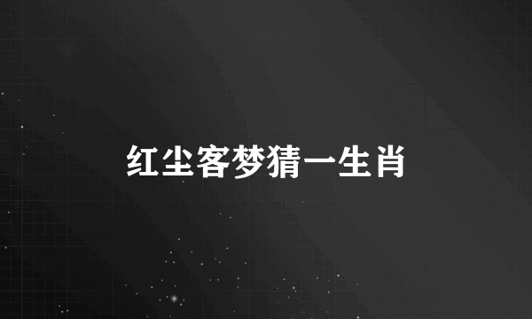 红尘客梦猜一生肖
