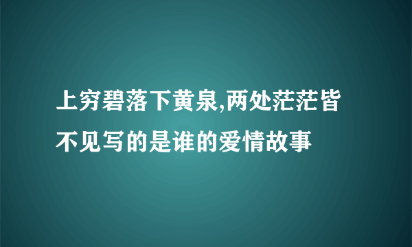 上穷碧落下黄泉,两处茫茫皆不见写的是谁的爱情故事