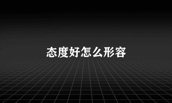 态度好怎么形容