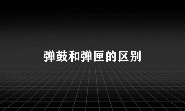 弹鼓和弹匣的区别