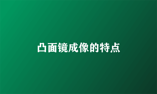凸面镜成像的特点