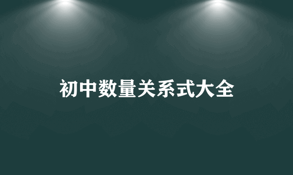 初中数量关系式大全