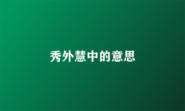 秀外慧中的意思