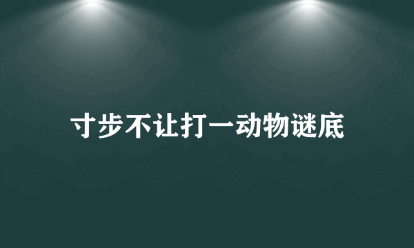 寸步不让打一动物谜底