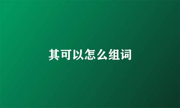 其可以怎么组词