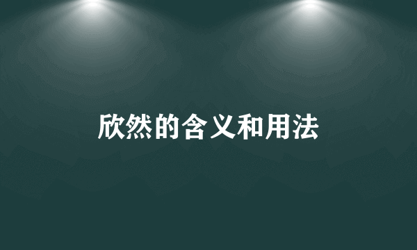 欣然的含义和用法