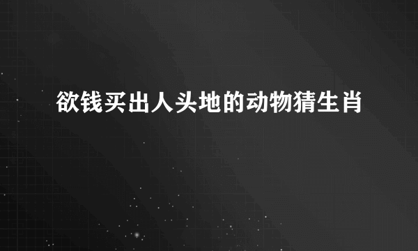 欲钱买出人头地的动物猜生肖