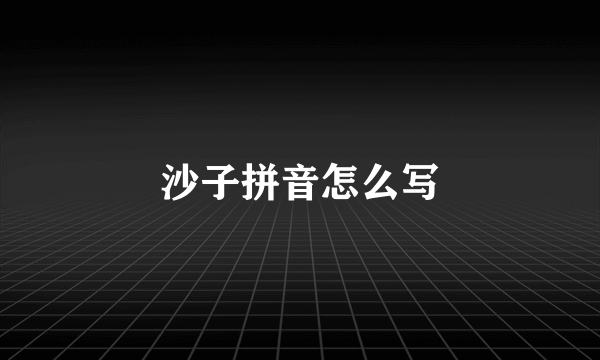 沙子拼音怎么写