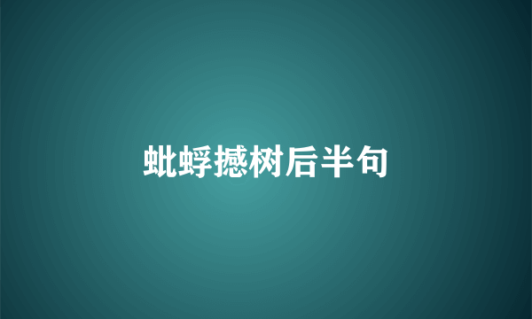 蚍蜉撼树后半句