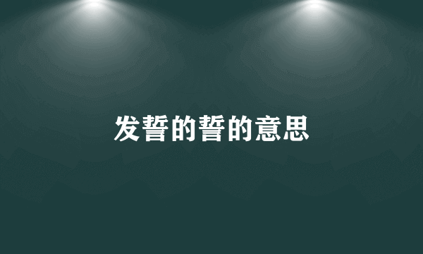 发誓的誓的意思