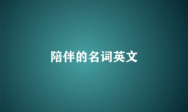 陪伴的名词英文