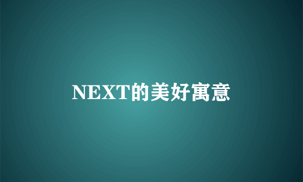 NEXT的美好寓意