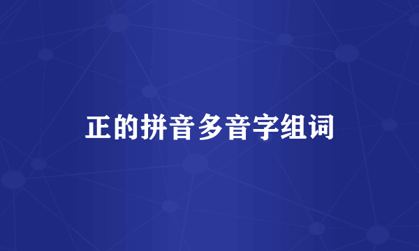 正的拼音多音字组词