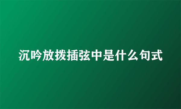 沉吟放拨插弦中是什么句式