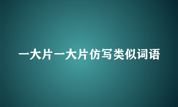 一大片一大片仿写类似词语