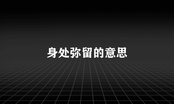 身处弥留的意思