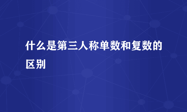 什么是第三人称单数和复数的区别