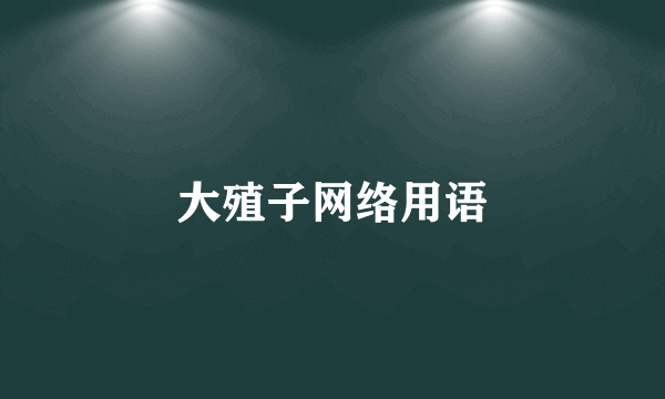 大殖子网络用语