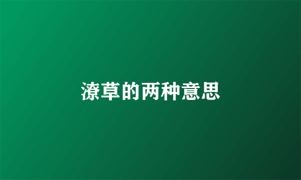 潦草的两种意思