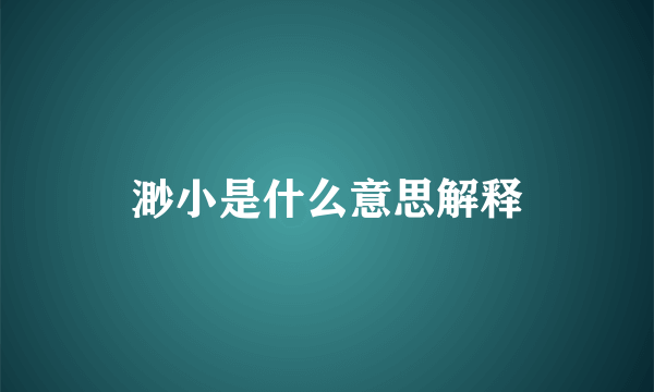 渺小是什么意思解释