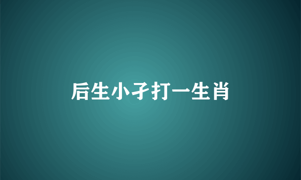 后生小孑打一生肖