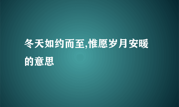 冬天如约而至,惟愿岁月安暖的意思